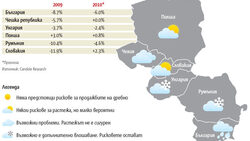 България и Румъния продължават да са в рецесия и през 2010, Унгария е излязла от нея "само на хартия", докато Словакия и Чешката република са прекалено зависими от германската икономика.